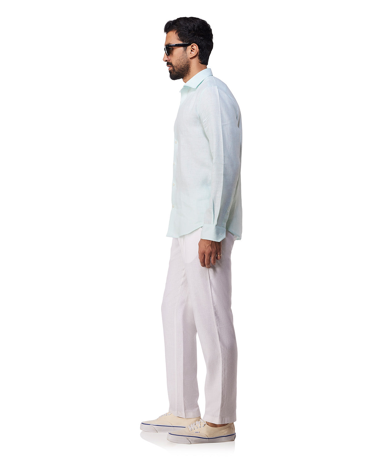 100% Linen Shirt - Light Green