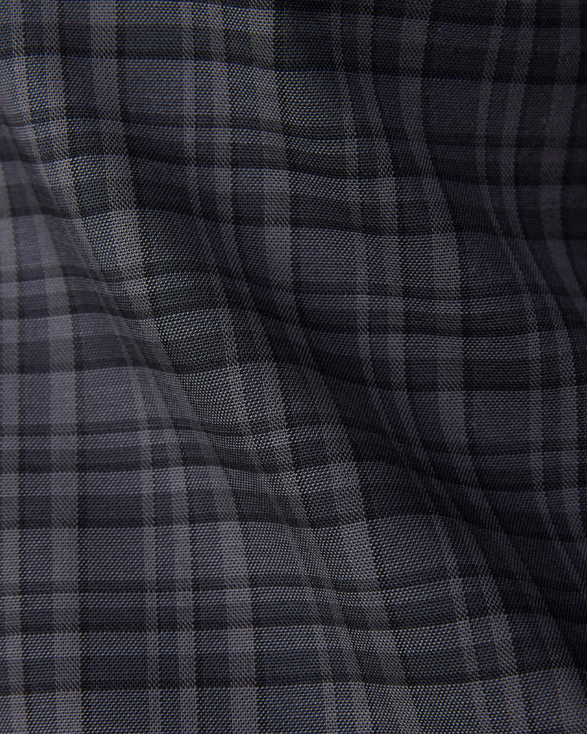 Stretch Oxford Checked Shirt - Grey