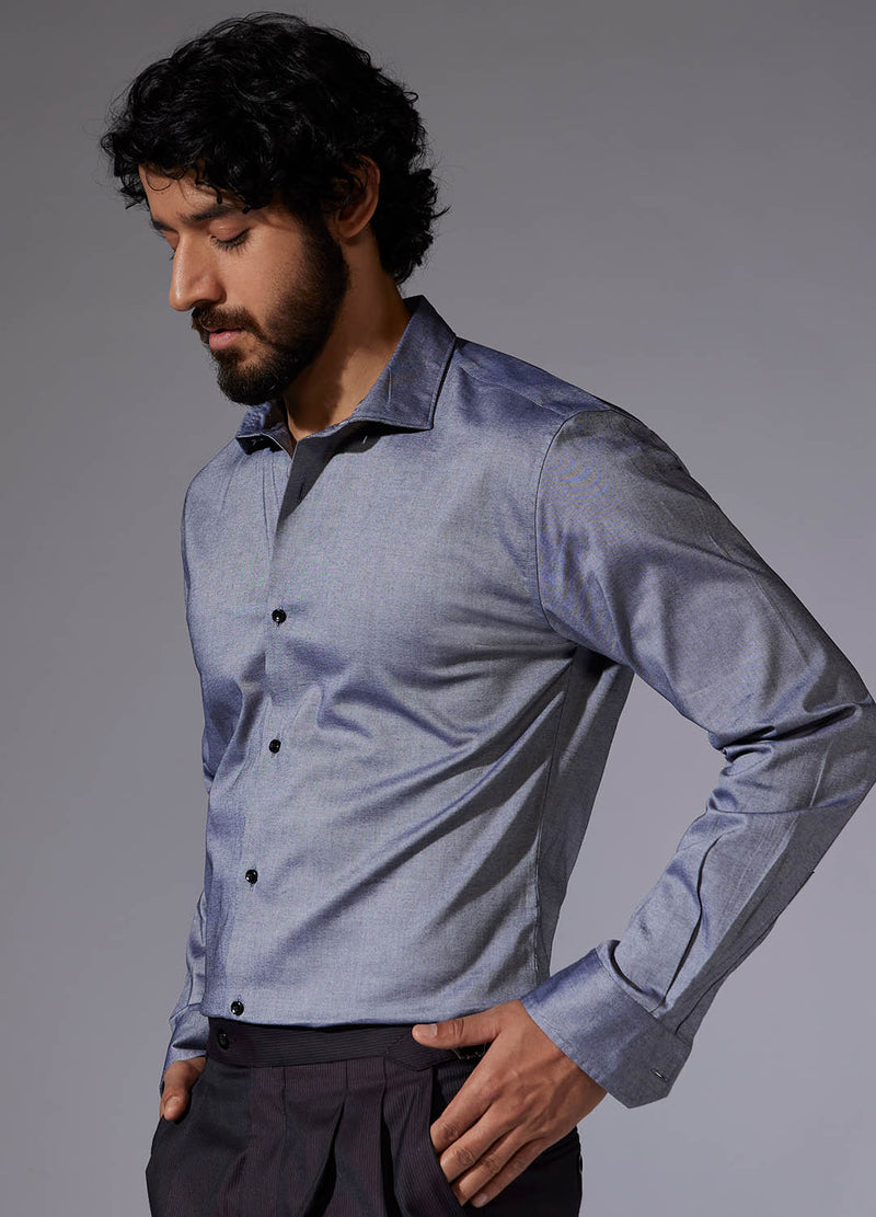 Cotton Oxford Shirt - Grey