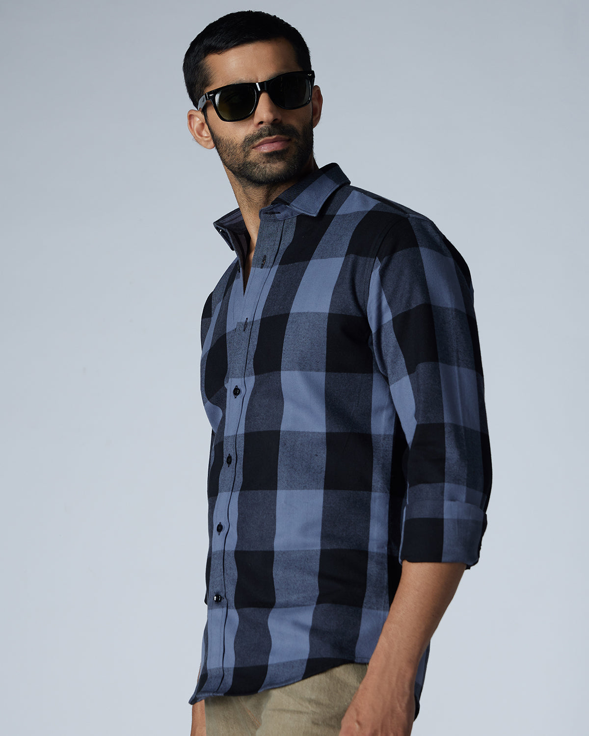 Japanese Flannel Checked Shirt - Grey