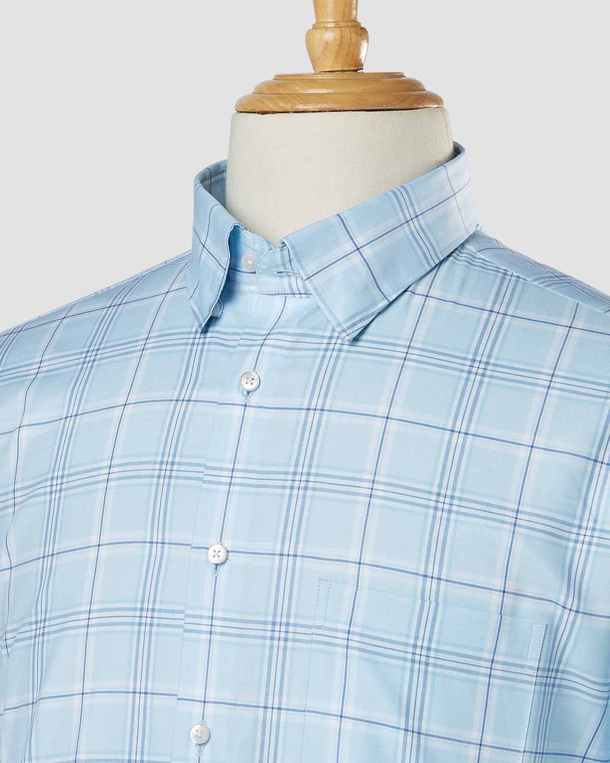 Monti Blue Tartan Checked Shirt