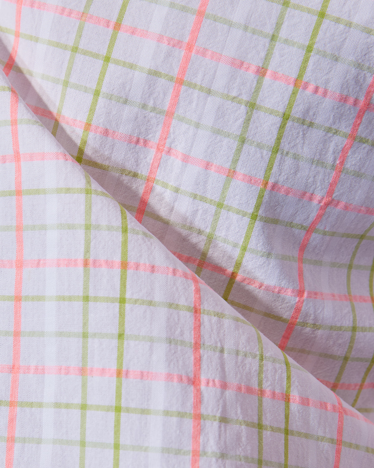 Seersucker Checked Shirt - Pink & Green