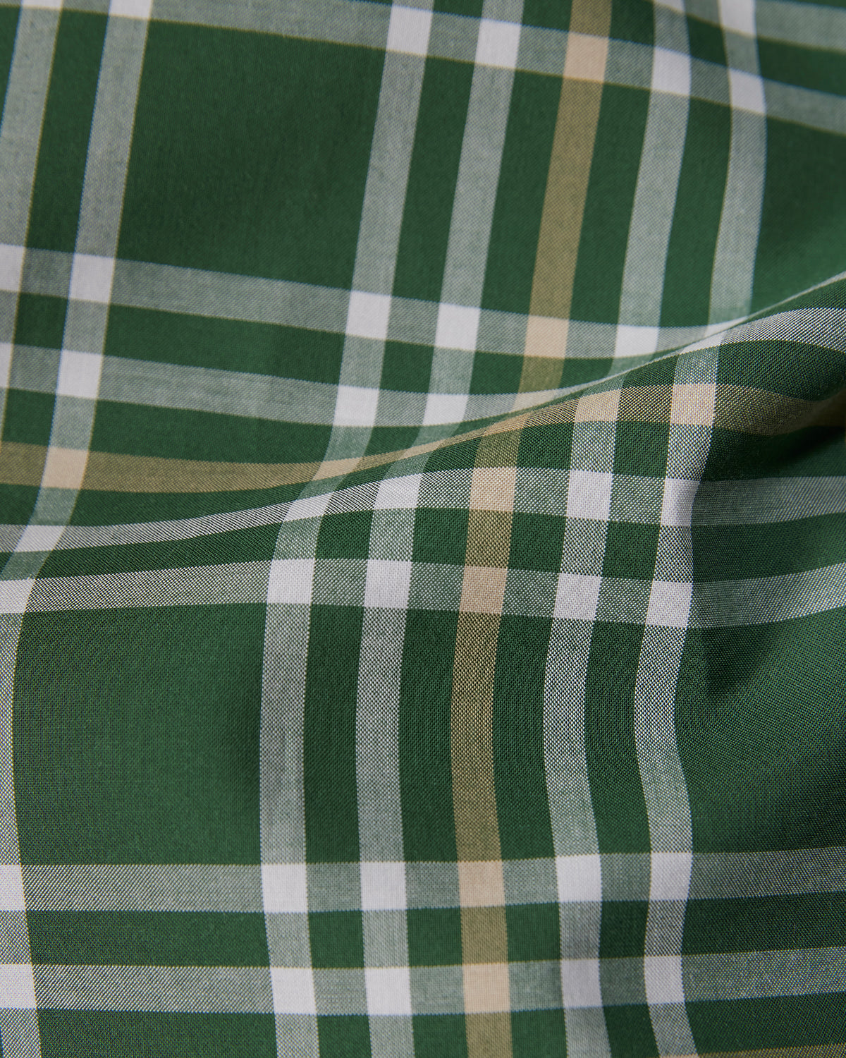 Cotton Poplin Checked Shirt - Green