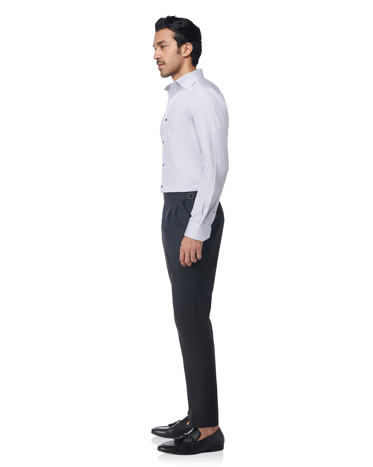 Stretch Cotton Dobby Shirt - Grey