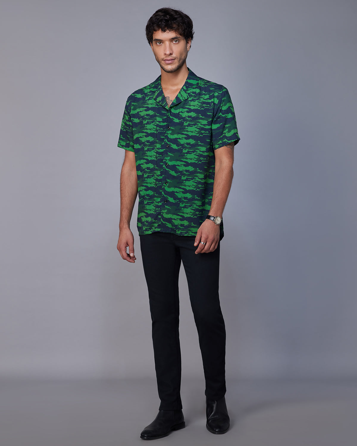 Camo Printed Shirt - Green