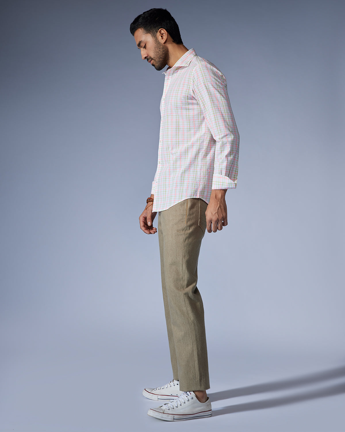 Seersucker Checked Shirt - Pink & Green