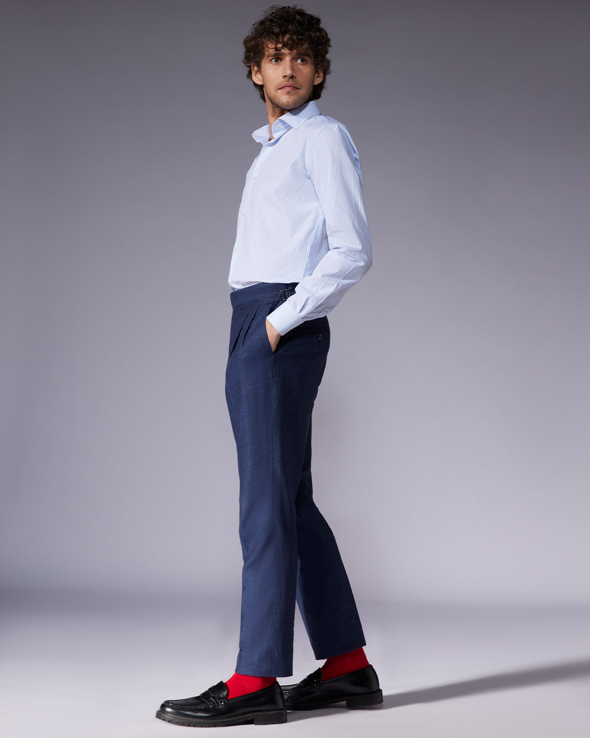 Poplin Striped Shirt - Light Blue & White - Uniform