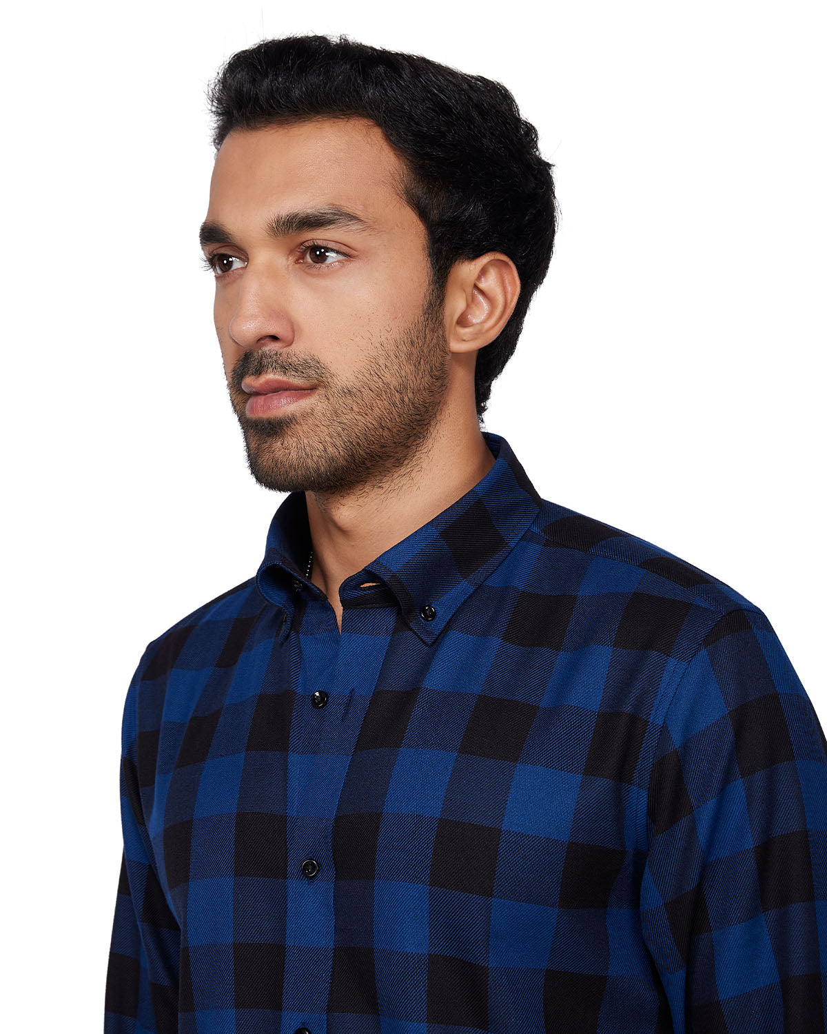 Twill Checked Shirt - Navy & Black