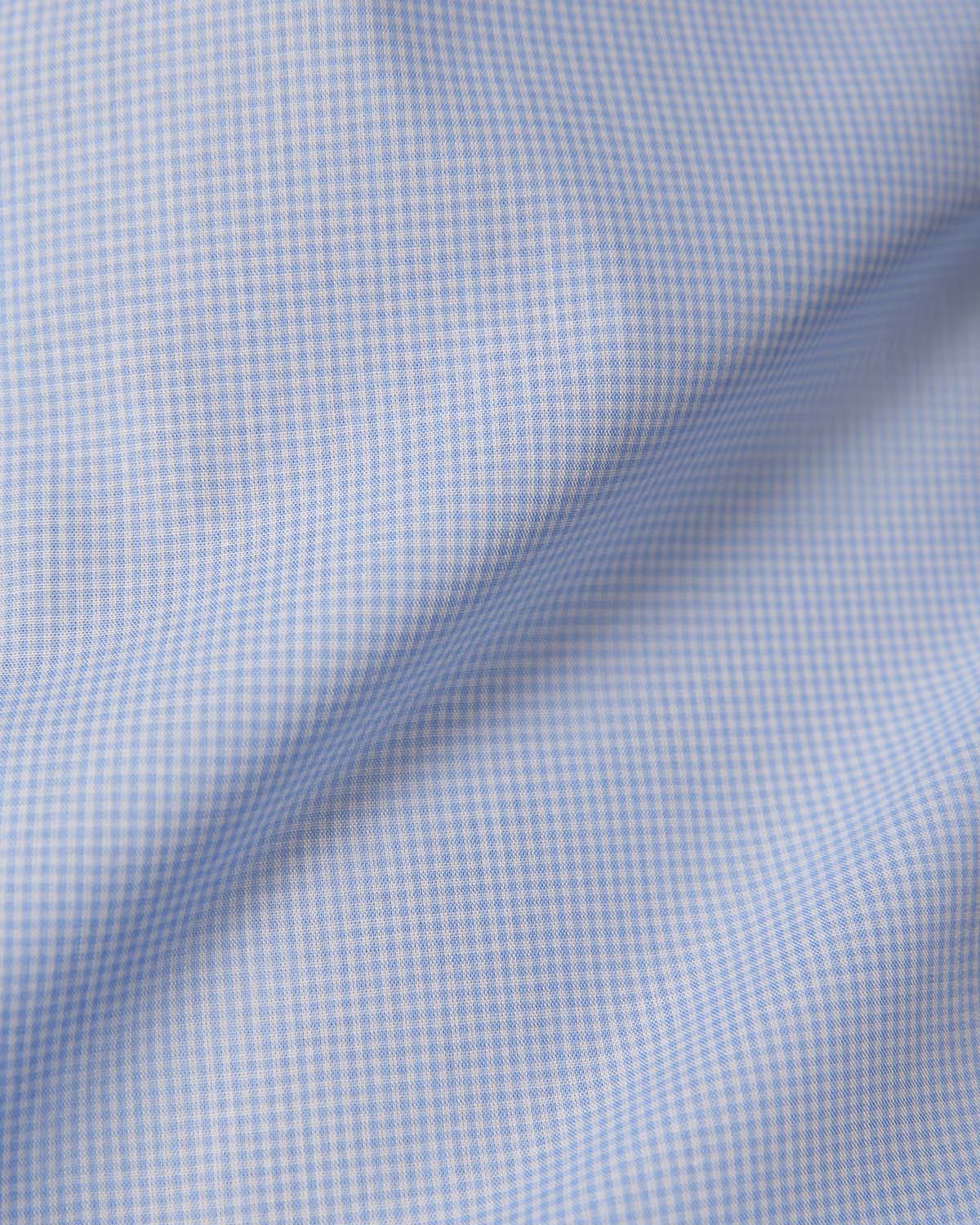 Micro-Checked Shirt - Light Blue