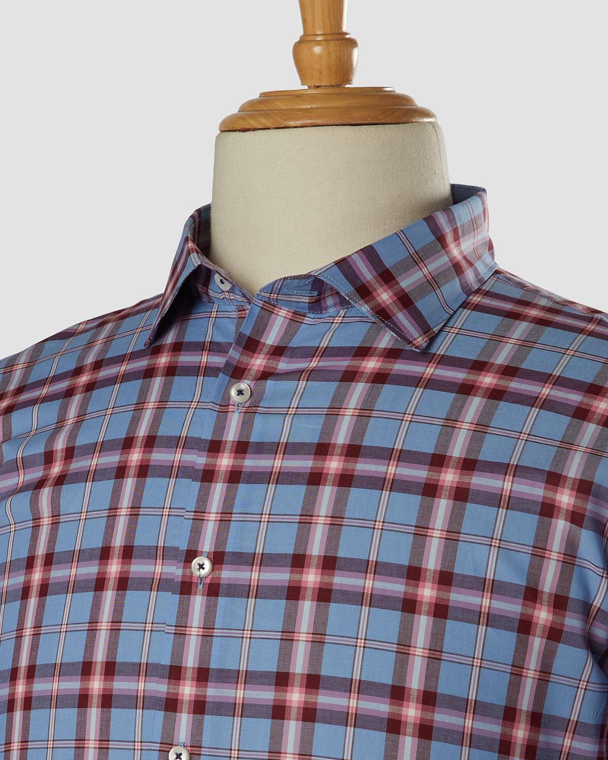 Cotton Checked Shirt - Blue