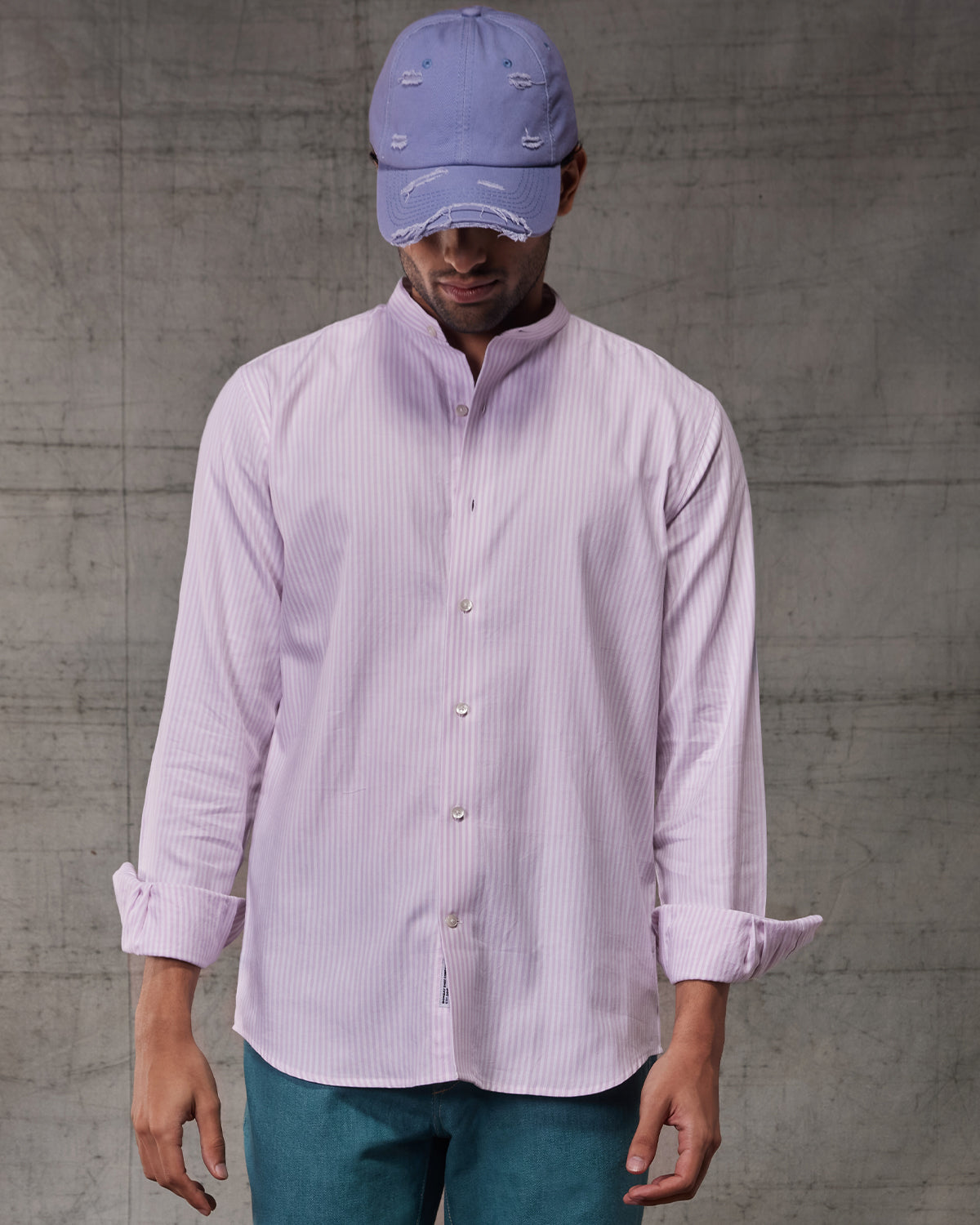 Oxford Striped Shirt - Purple