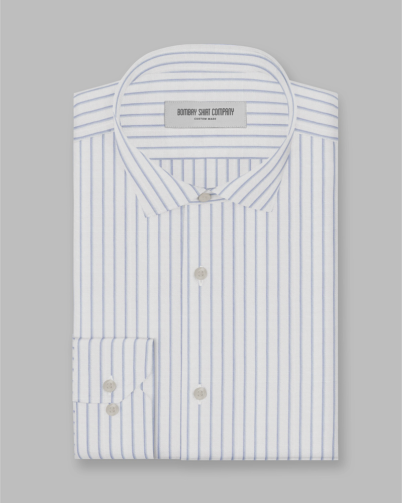 Aurelian Dobby Striped Shirt - Blue