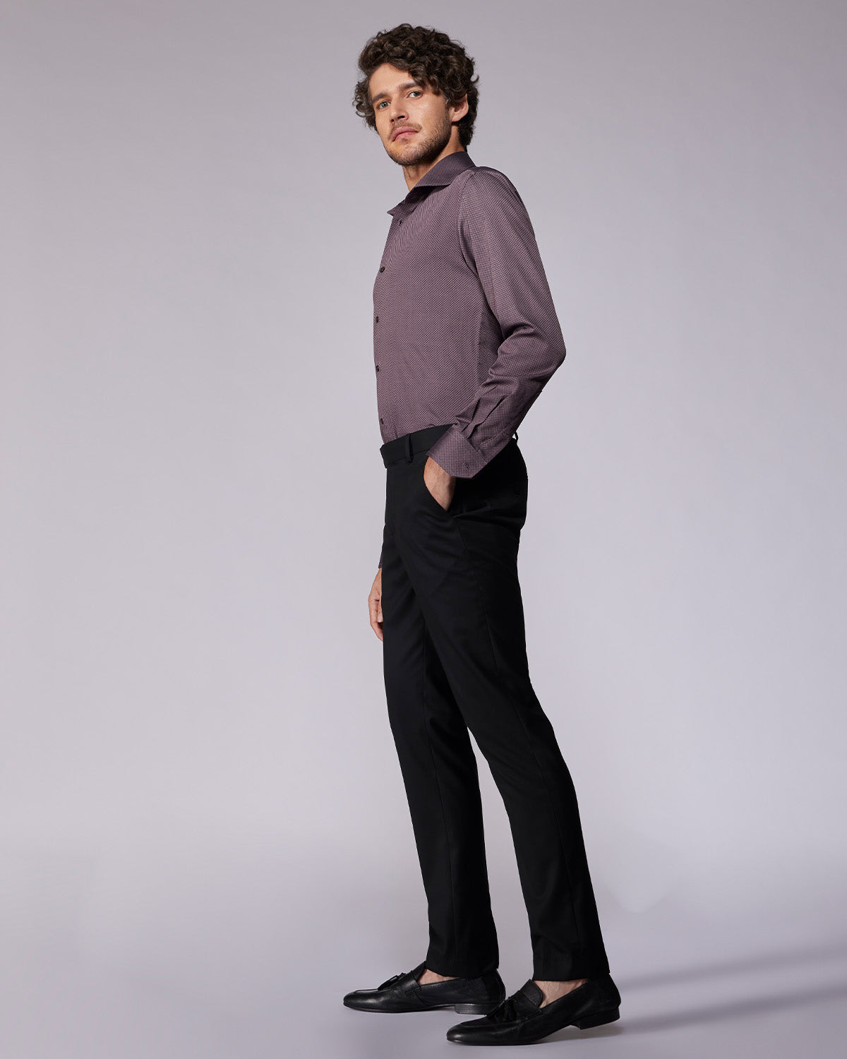 Stretch Dobby Shirt - Mauve