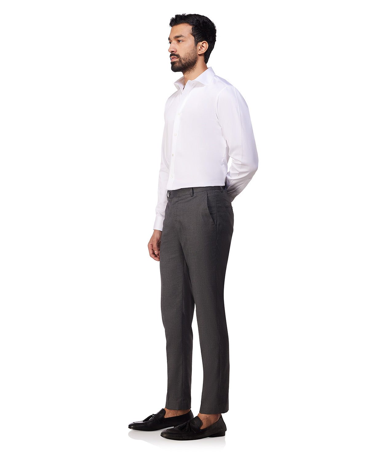 Stretch Cotton Satin Shirt - White