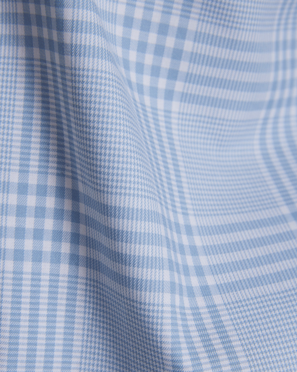 Glen Plaid Dobby Checked Shirt - Blue