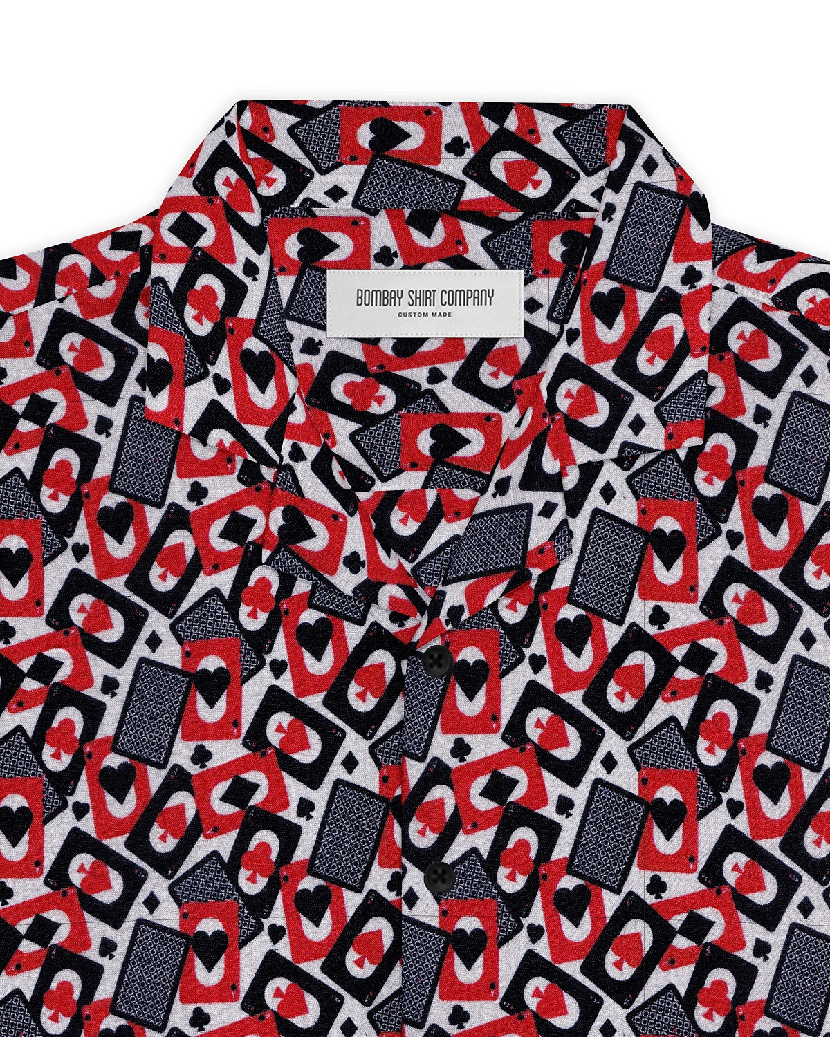 Cardinale Cotton Silk Printed Shirt - Black & Red
