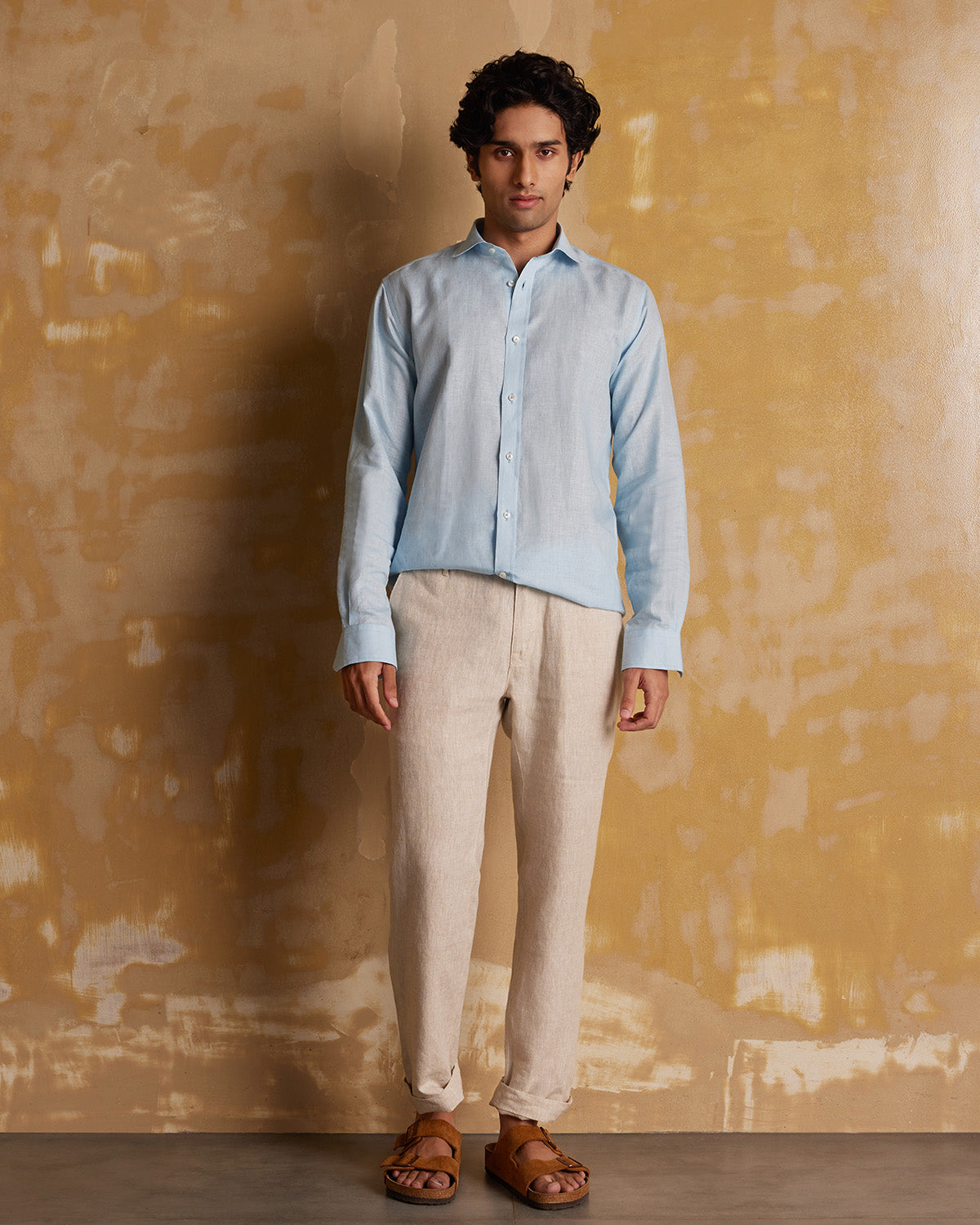 Soft Washed Linen Shirt - Light Blue