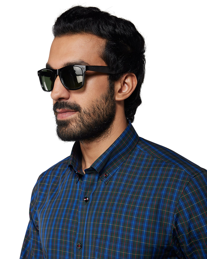 Cotton Oxford Checked Shirt - Multicoloured