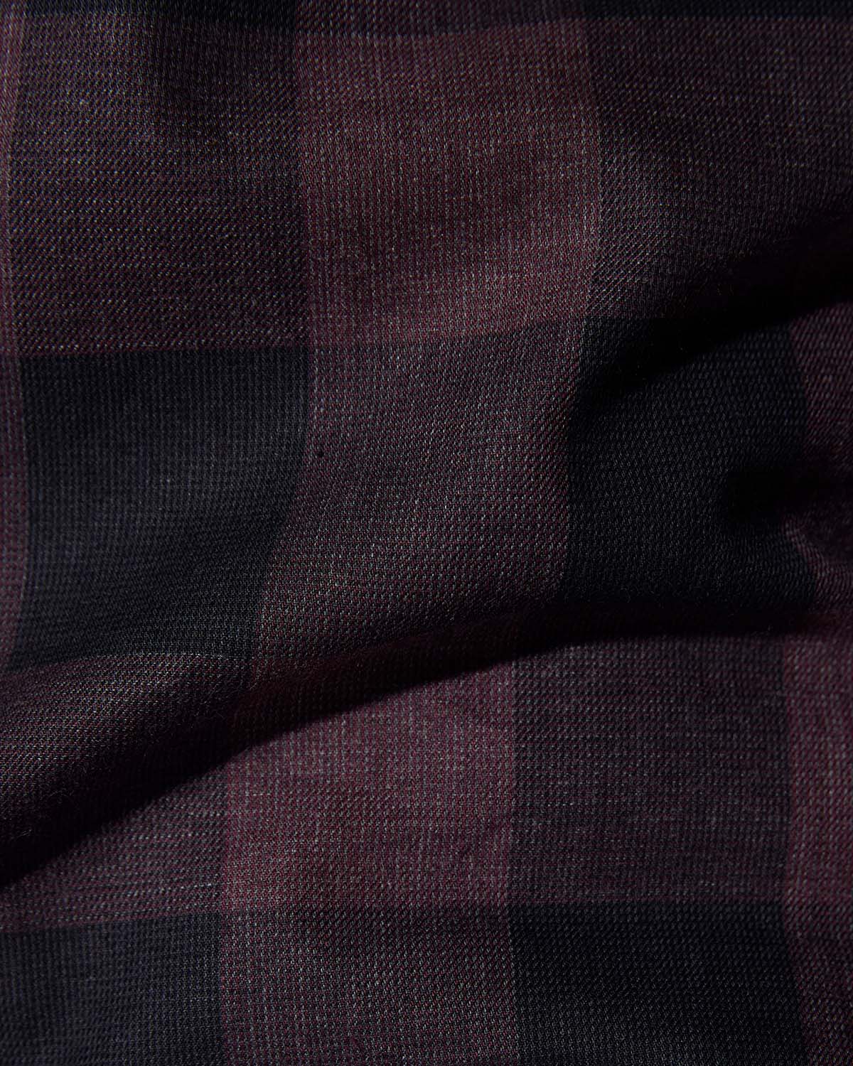 Japanese Twill Checked Shirt - Maroon & Black