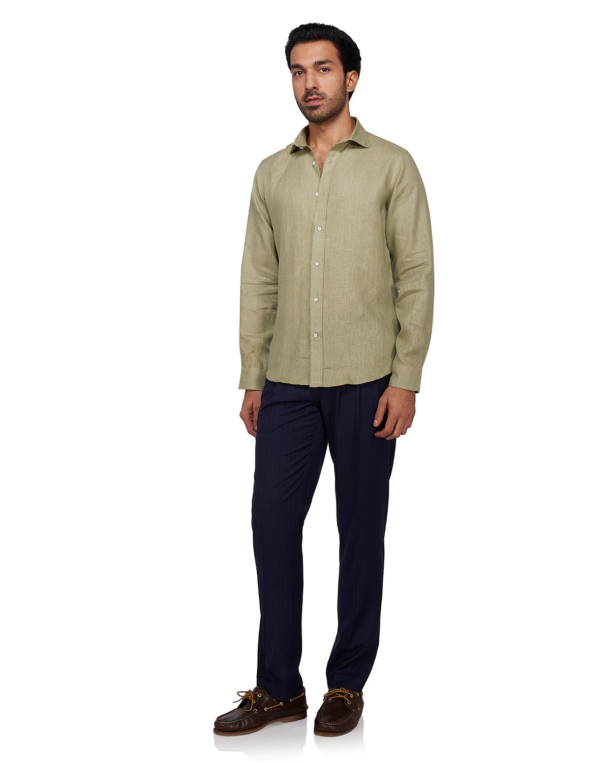 100% Linen Shirt - Green