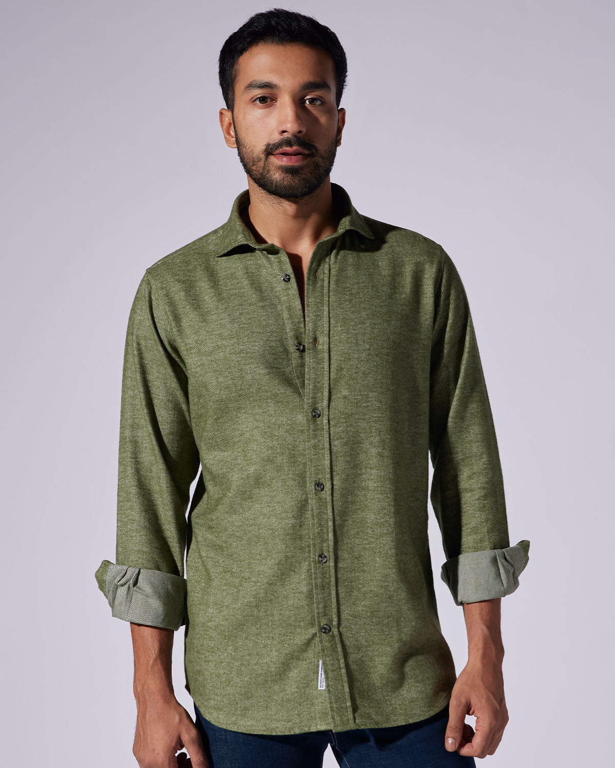 Japanese Brushed Twill Shirt - Green