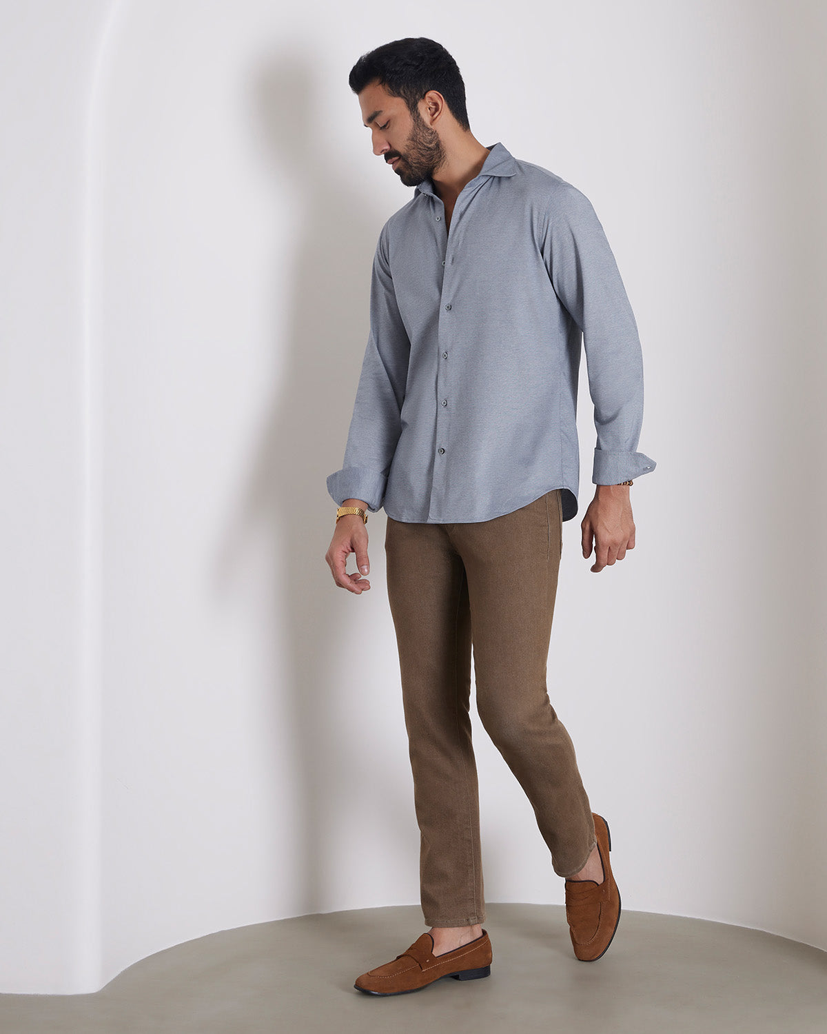 Japanese Stretch Knit Shirt - Grey