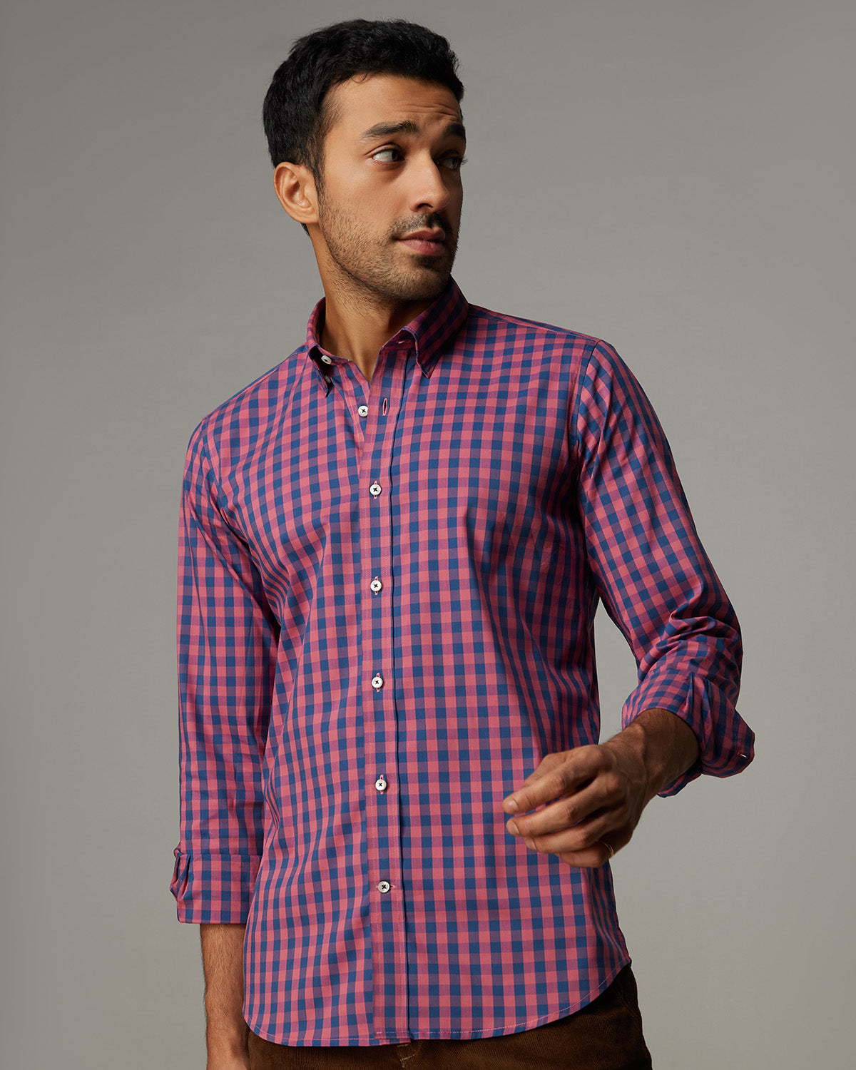 Poplin Checked Shirt - Red