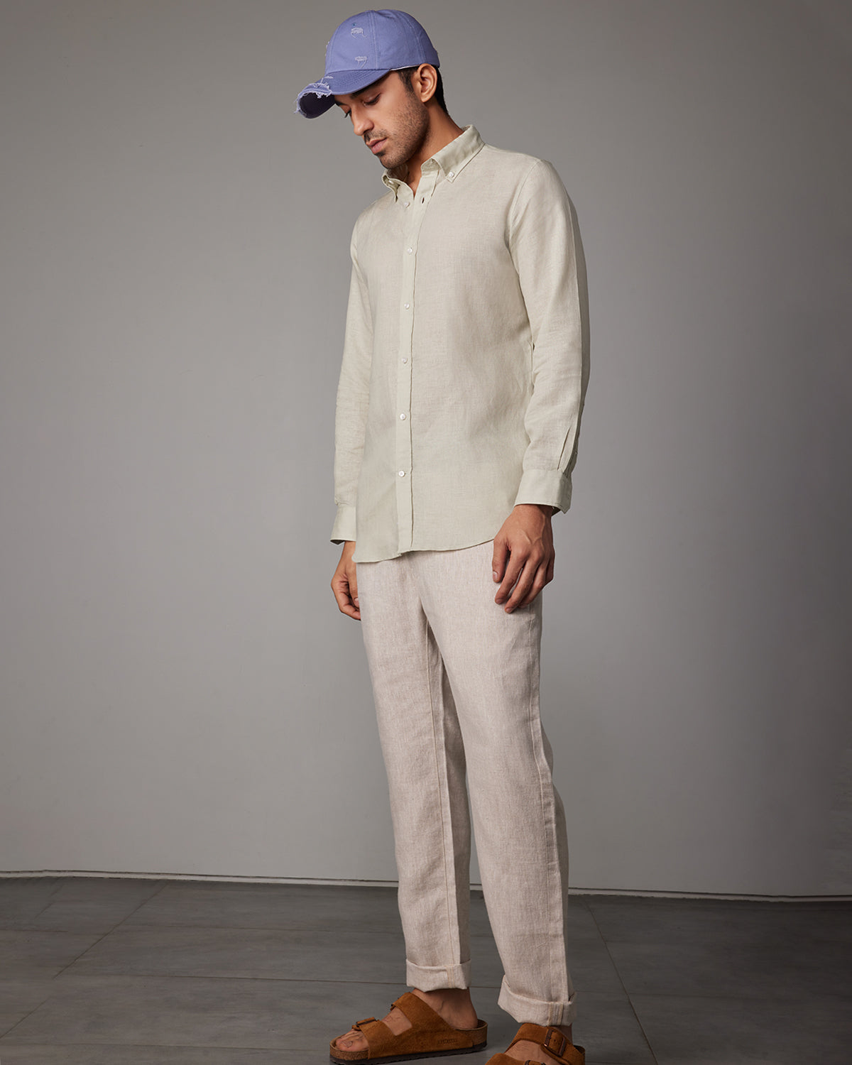 Soft Washed Linen Shirt - Fern Green