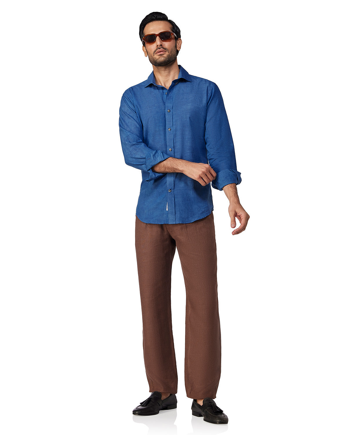Japanese Cotton Shirt - Mid Blue