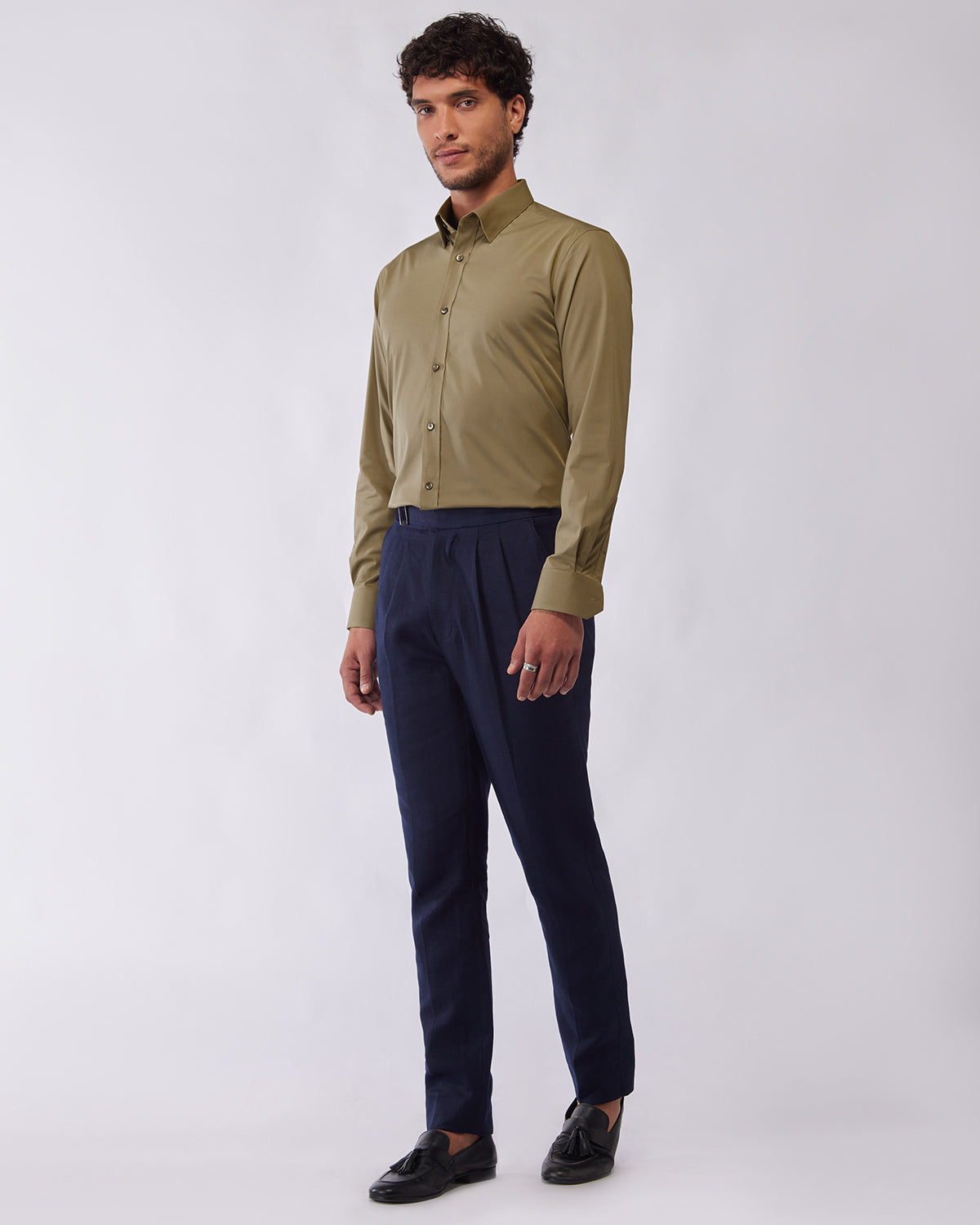 Wrinkle-Free Bamboo-Blend Shirt - Olive