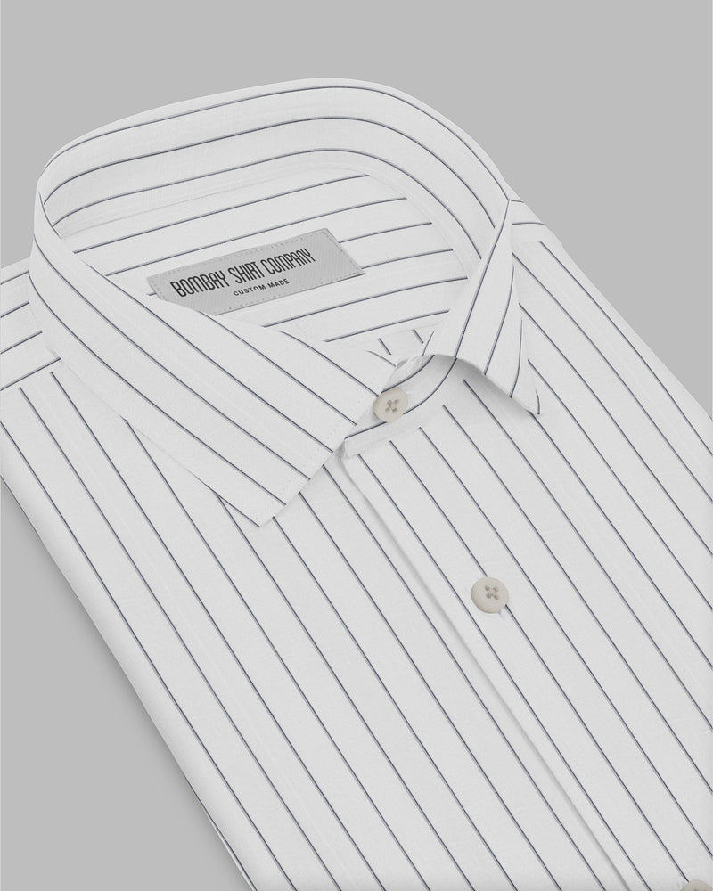 Creed Twill Striped Shirt - Grey & White