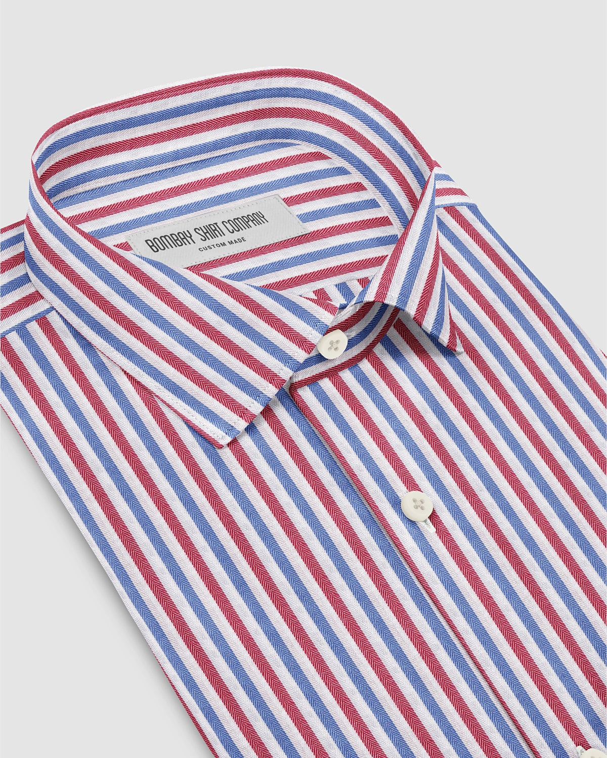 Montrose Herringbone Striped Shirt - Blue & Red