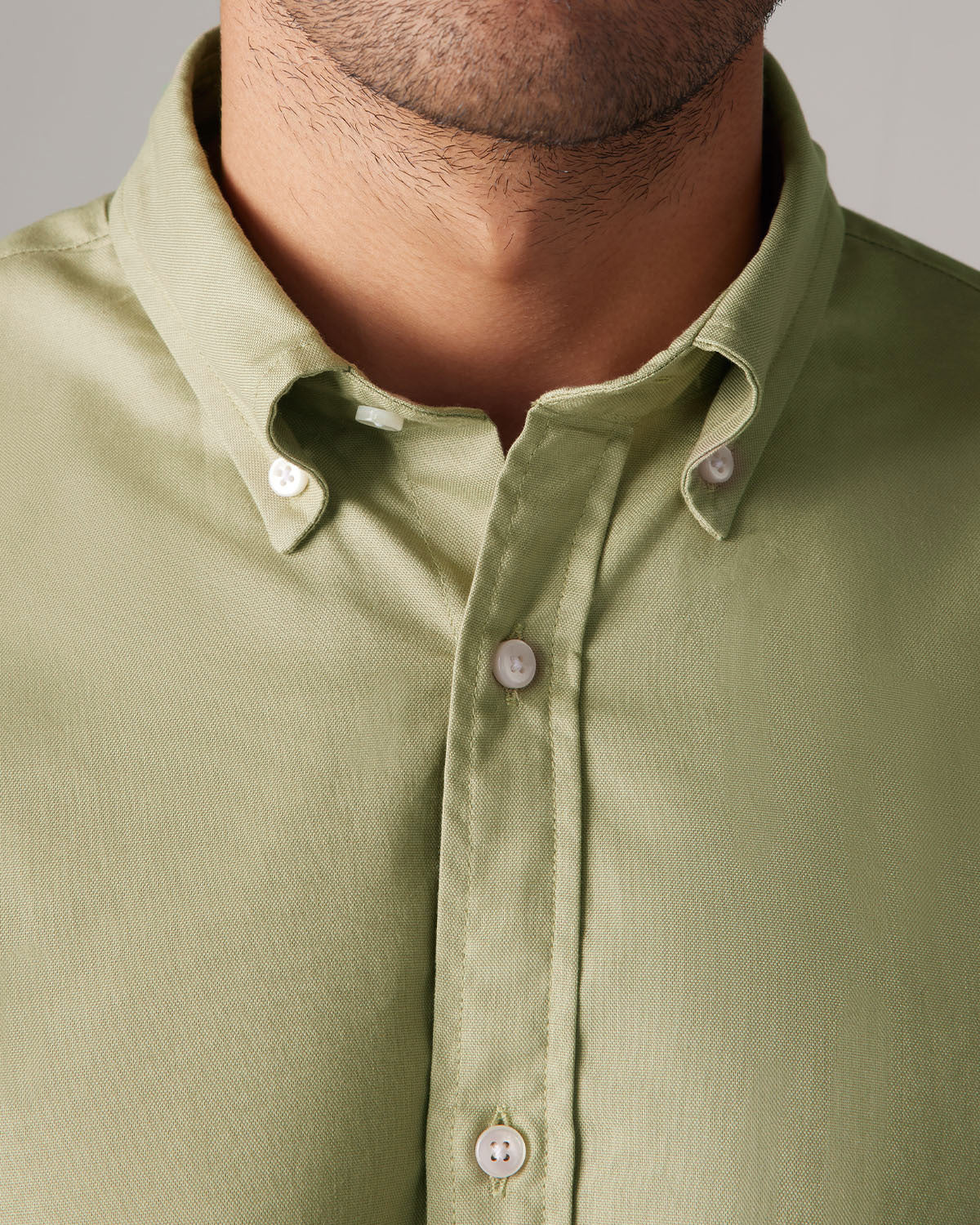 Washed Oxford Shirt - Light Olive