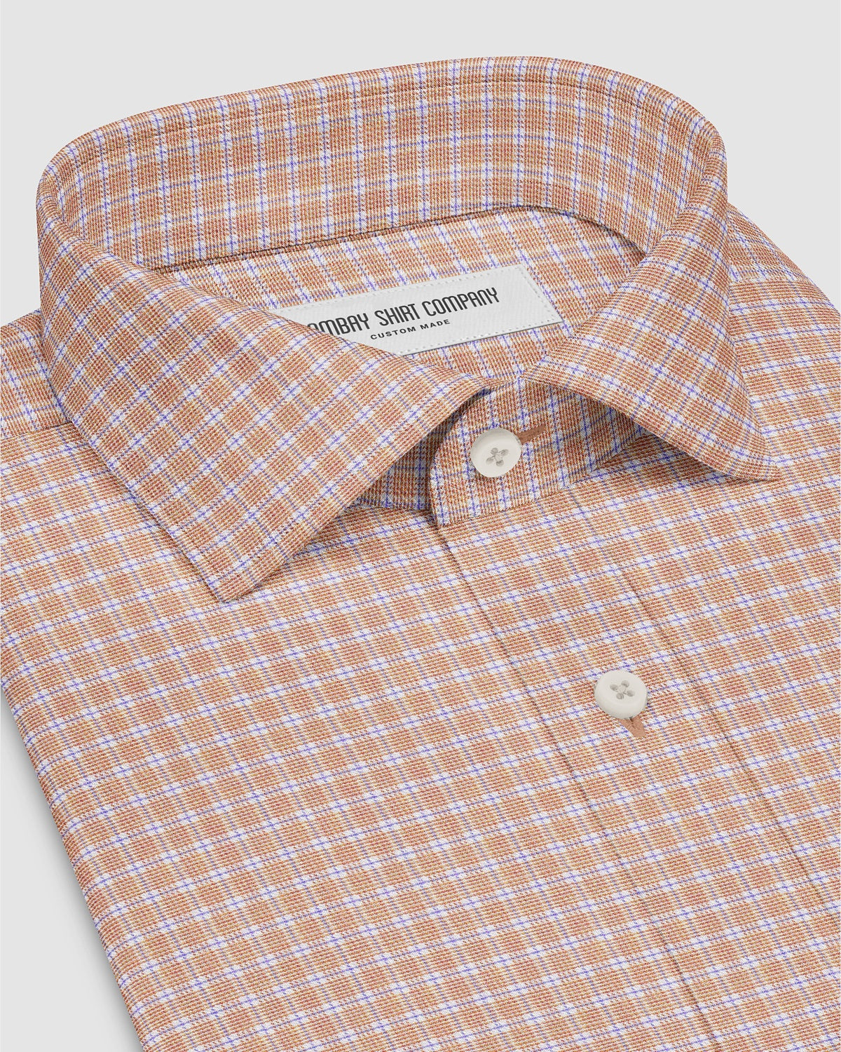 Tuscan Twill Checked Shirt - Orange