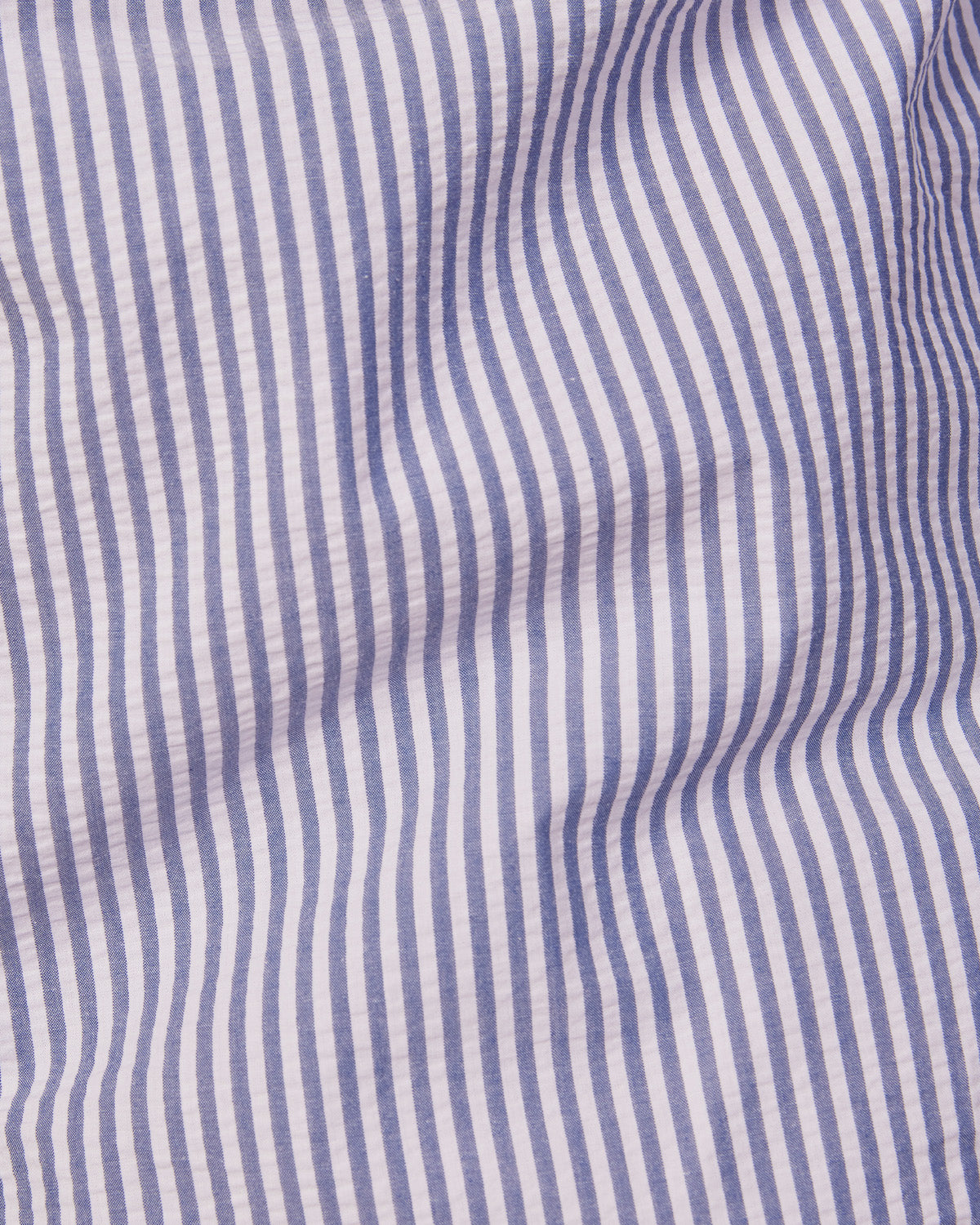 Japanese Seersucker Striped Shirt - Blue & White