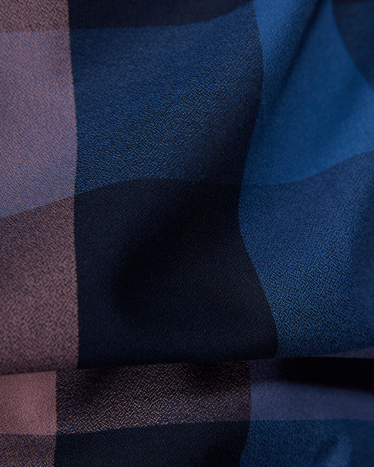 Cotton Dobby Checked Shirt - Mauve & Navy
