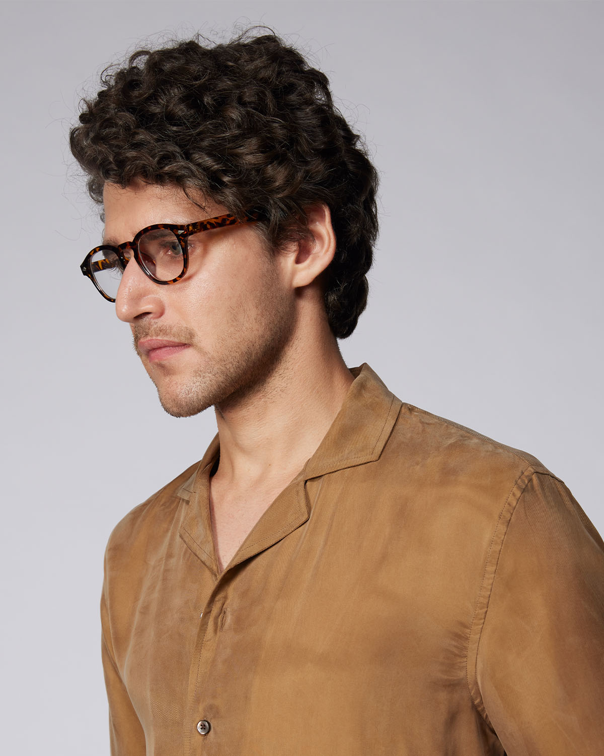 Cupro Twill Shirt - Brown