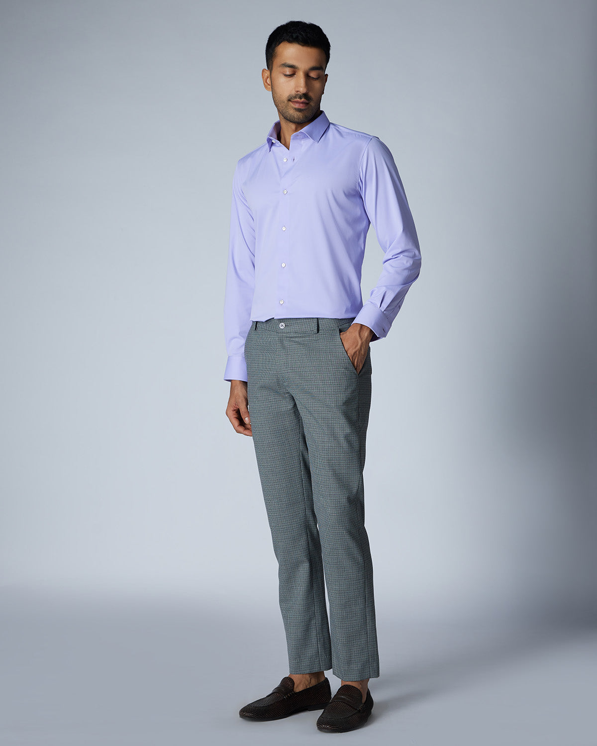 Wrinkle-Free Bamboo-Blend Shirt - Lavender