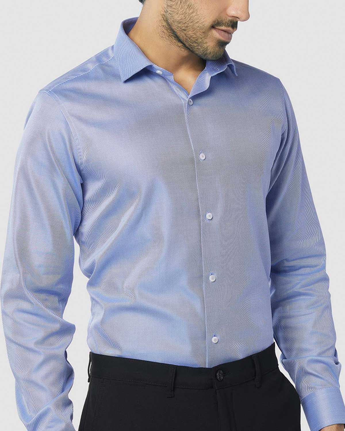 2-Ply Twill Shirt - Mid Blue