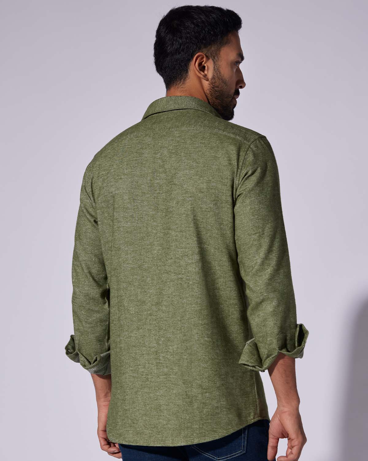 Japanese Brushed Twill Shirt - Green