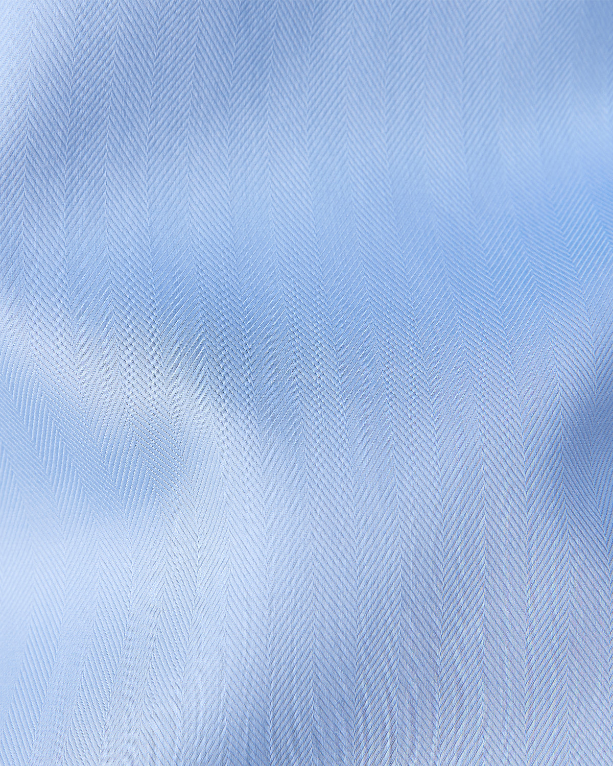 Easy-Care Cotton Herringbone Shirt - Blue