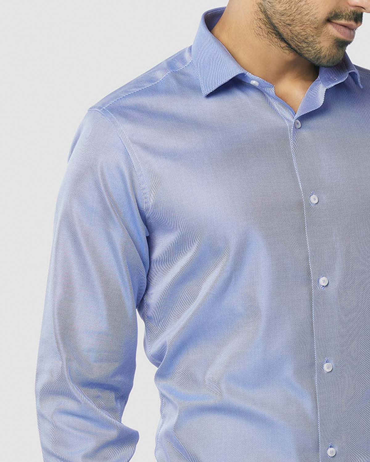 2-Ply Twill Shirt - Mid Blue