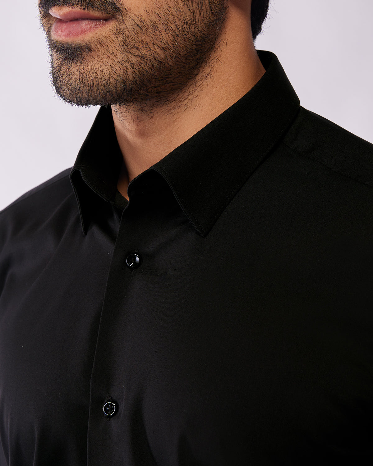 Wrinkle-Free Bamboo-Blend Shirt - Black