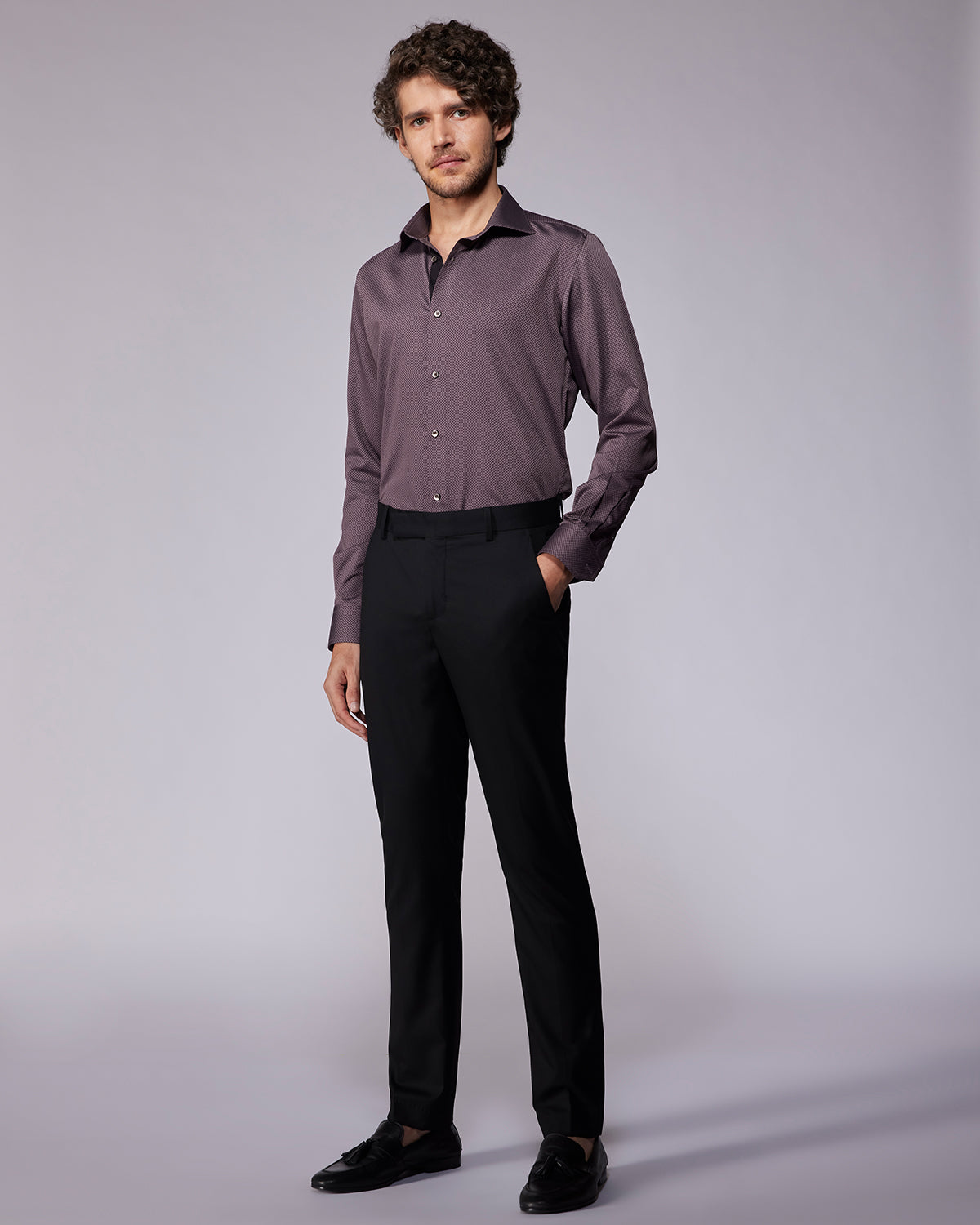 Stretch Dobby Shirt - Mauve