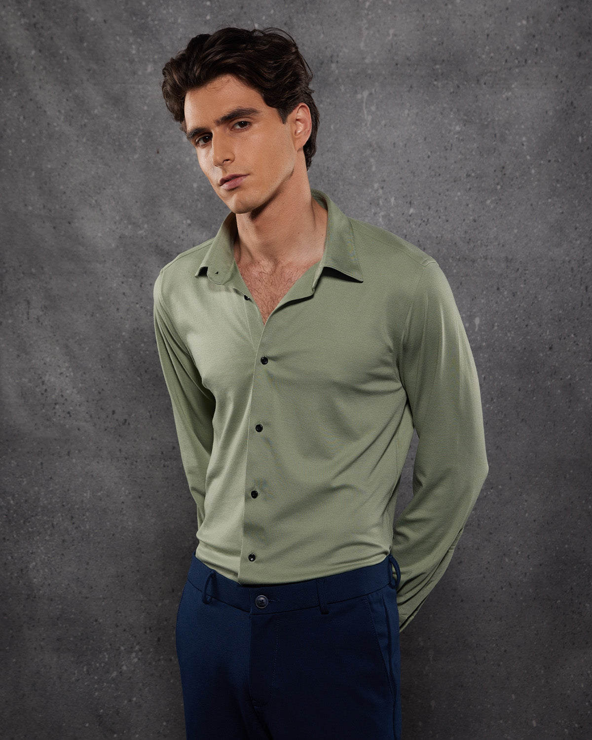 Stretch Knit Shirt - Green