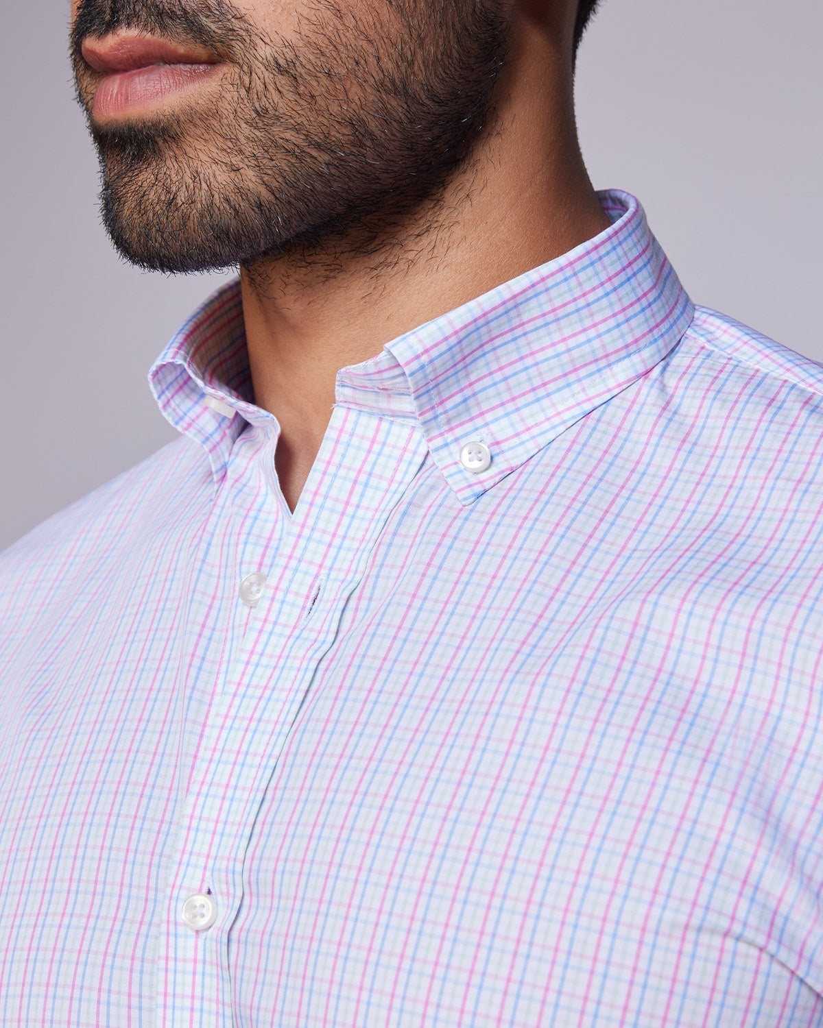 Somelos Twill Checked Shirt - Pink & Blue