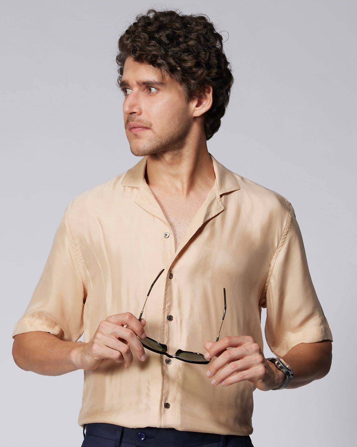 Cupro Twill Shirt - Beige