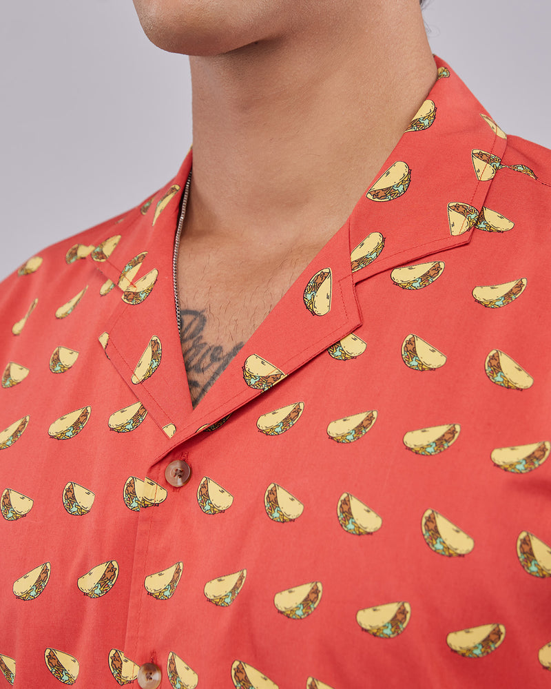 Taco Printed Shirt - Red