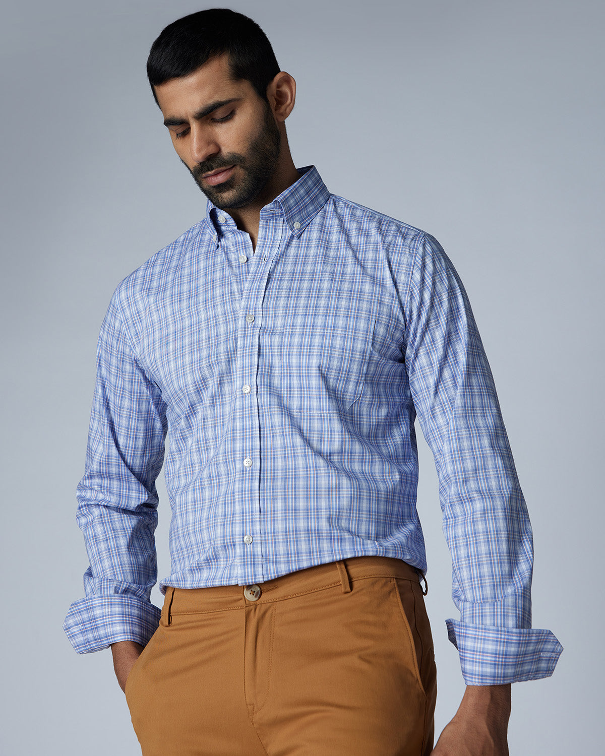 Luthai Tamarin Stretch Checked Shirt