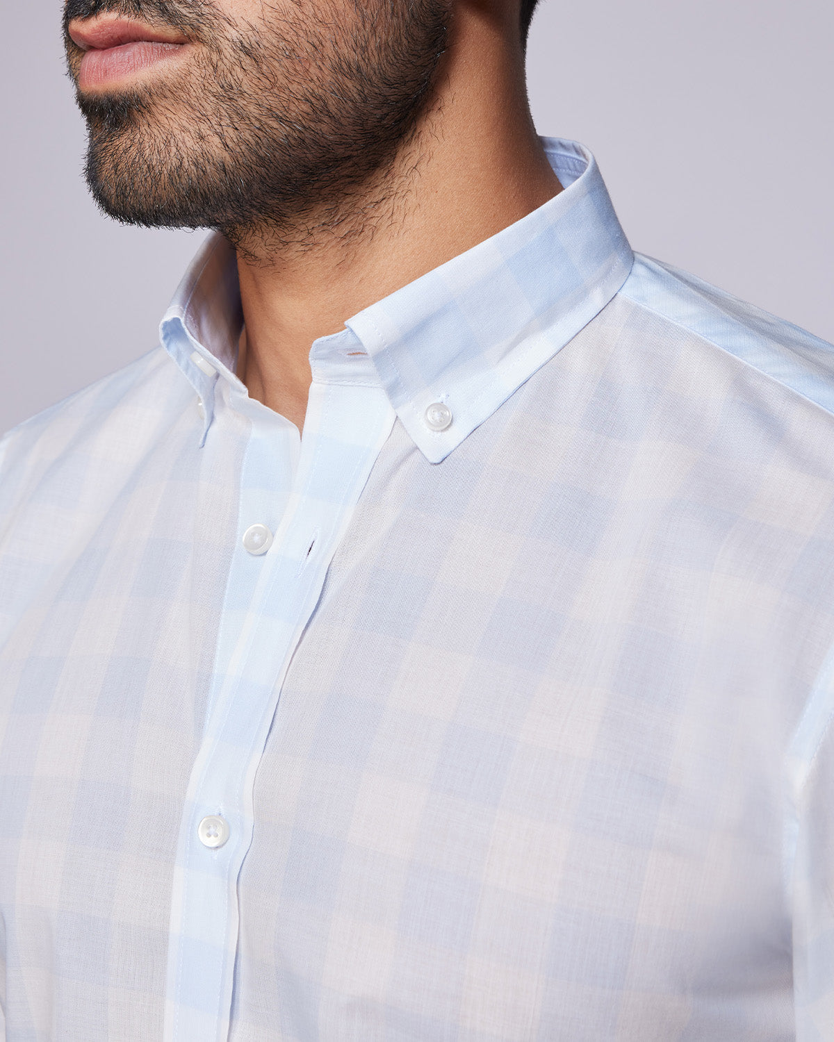 Somelos Super-light Checked Shirt - Blue